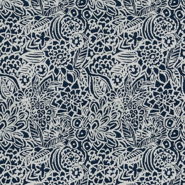 Ткань Fabricut FB Batik Floral Navy 03